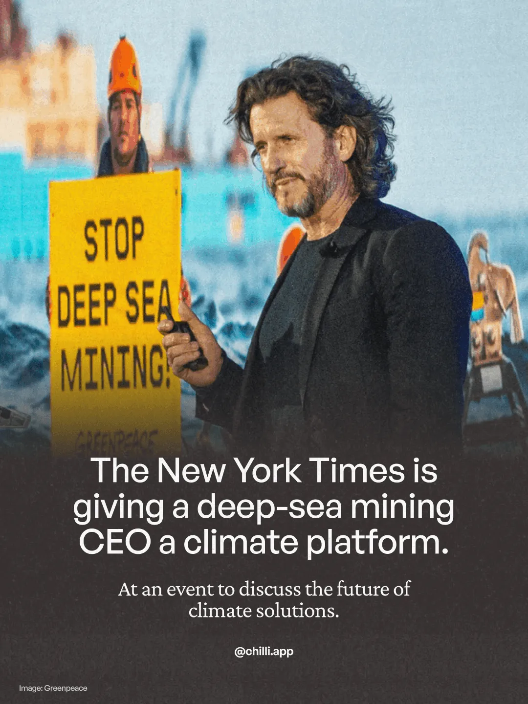 chilli Instagram post: The New York Times is giving a deep-sea mining CEO a climate platform