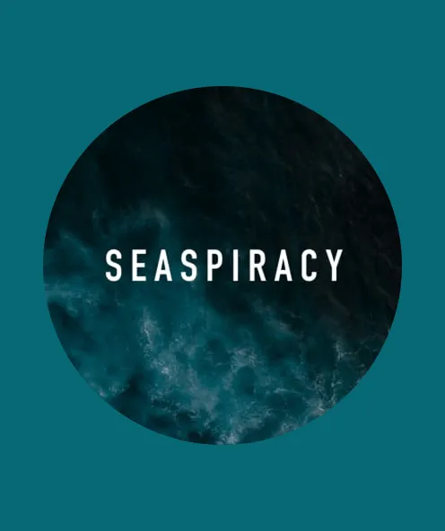 Seaspiracy logo over a dark ocean